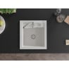 Mexen Vito granite kitchen sink 1-bowl 520 x 490 mm, white, chrome siphon - 6503521000-20