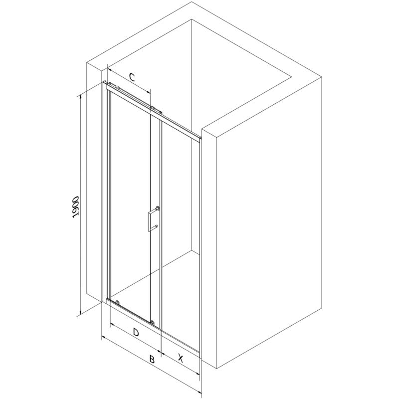 Mexen Apia sliding shower door 130 cm, stripes, chrome - 845-130-000-01-20