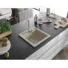Mexen Vito granite sink 1-chamber 520 x 490 mm, beige, chrome siphon - 6503521000-69