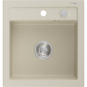 Mexen Vito granite sink, 1-bowl, 520 x 490 mm, beige, chrome siphon - 6503521000-69