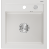 Mexen Vito single-bowl granite sink 520 x 490 mm, white, chrome siphon - 6503521000-20