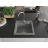 Mexen Vito 1-bowl granite kitchen sink 520 x 490 mm, grey, siphon chrome - 6503521000-71
