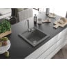 Mexen Vito 1-bowl granite kitchen sink 520 x 490 mm, grey, siphon chrome - 6503521000-71