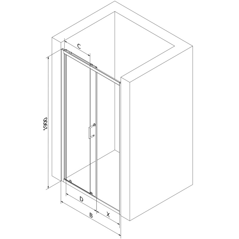 Mexen Apia 150 cm sliding shower door, stripes, chrome - 845-150-000-01-20