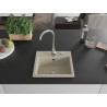 Mexen Milo granite sink 1-bowl 435 x 410 mm, beige, chrome siphon - 6505441000-69