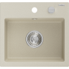 Mexen Milo granite sink 1-bowl 435 x 410 mm, beige, chrome syphon - 6505441000-69