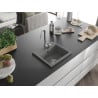 Mexen Milo 1-bowl Granite Sink 435 x 410 mm, Grey, Chrome Siphon - 6505441000-71