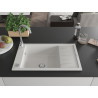 Mexen Elias 1-bowl granite kitchen sink with drainer 795 x 480 mm, white, chrome siphon - 6511791005-20
