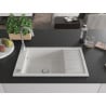 Mexen Elias granite sink 1-bowl with drainer 795 x 480 mm, white, chrome siphon - 6511791005-20