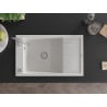 Mexen Elias granite sink 1-bowl with drainer 795 x 480 mm, white, chrome siphon - 6511791005-20