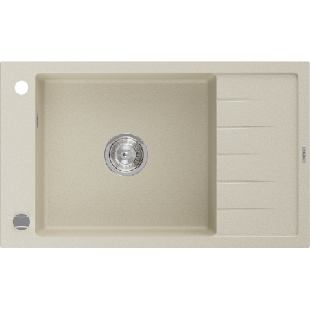 Mexen Elias 1-compartment granite sink with a short drip tray 795 x 480 mm, Beige - 6511791005-69