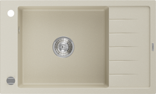 Mexen Elias 1-compartment granite sink with a short drip tray 795 x 480 mm, Beige - 6511791005-69