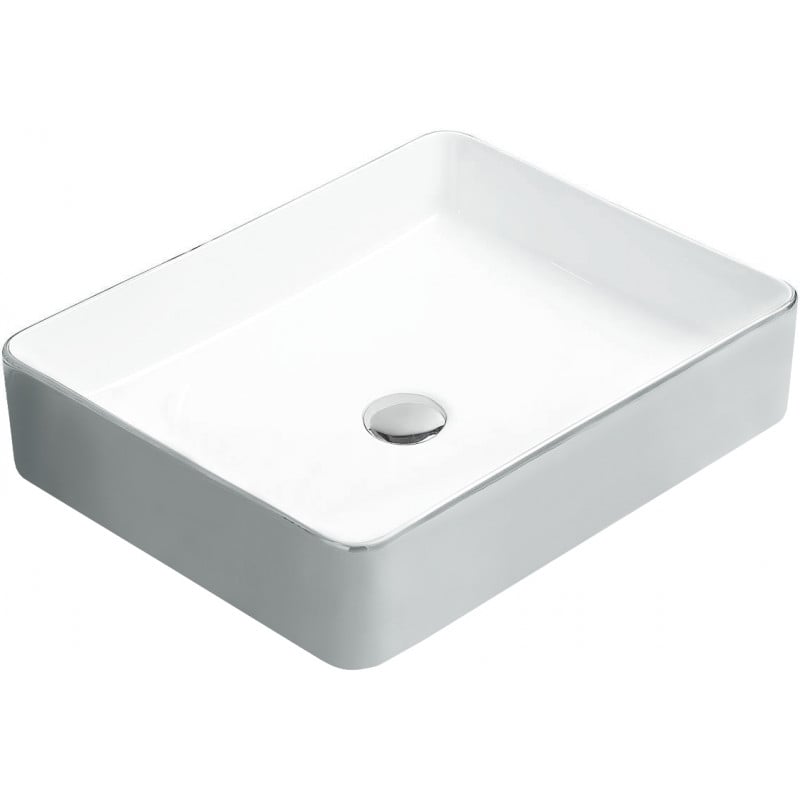 Mexen Estela countertop basin 50 x 40 cm, white/silver - 22105052