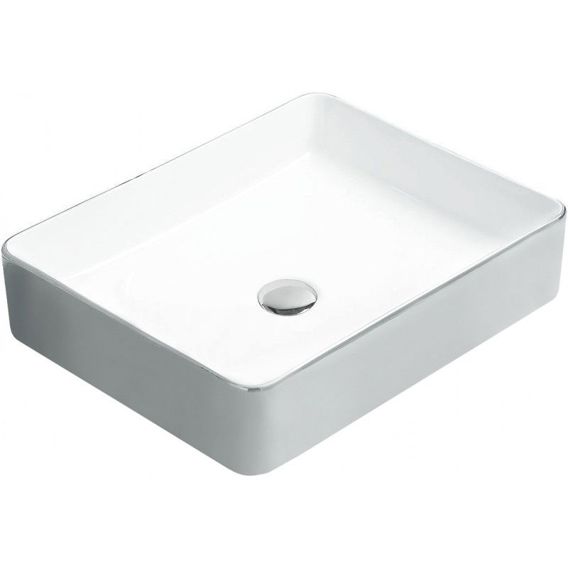 Mexen Estela countertop washbasin 50 x 40 cm, White/Silver - 22105052