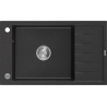 Mexen Elias 1-compartment granite sink with a short drip tray 795 x 480 mm, Black/Silver metalik - 6511791005-73
