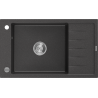 Mexen Elias 1-compartment granite sink with a short drip tray 795 x 480 mm, Spotted black - 6511791005-76