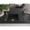 Mexen Elias 1-compartment granite sink with a short drip tray 795 x 480 mm, Black - 6511791005-77
