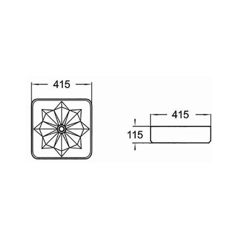 Mexen Elmira 41 x 41 cm countertop basin, gold - 22094150