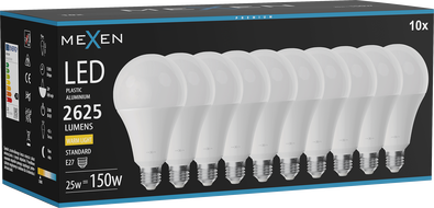 Mexen Nova 10x LED Bulb E27, A95, 25W, Warm - 3000K, 2625 lm - L100-E27-2530-01x10