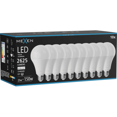 Mexen Nova 10x LED Bulb E27, A95, 25W, Neutral - 4000K, 2625 lm - L100-E27-2540-01x10