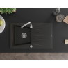 Mexen Cesar granite kitchen sink 1-bowl with drainer 775 x 470 mm, black/gold metallic, chrome siphon - 6514771010-75