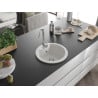 Mexen Diego 1-bowl granite sink 488 x 480 mm, white, chrome siphon - 6512481000-20