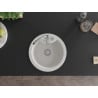Mexen Diego 1-bowl granite sink 488 x 480 mm, white, chrome siphon - 6512481000-20