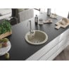Mexen Diego 1-bowl granite sink 488 x 480 mm, beige, chrome siphon - 6512481000-69