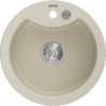 Mexen Diego 1-bowl granite sink 488 x 480 mm, beige, chrome siphon - 6512481000-69