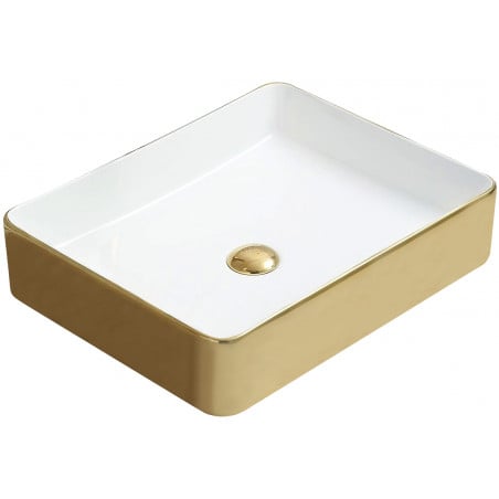 Mexen Estela countertop basin 50 x 40 cm, white/gold - 22105053