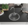 Mexen Diego granite sink 1-bowl 488 x 480 mm, gray, chrome siphon - 6512481000-71