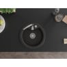 Mexen Diego 1-compartment granite sink 488 x 480 mm, Black/Metallic gold - 6512481000-75