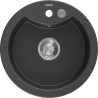 Mexen Diego 1-compartment granite sink 488 x 480 mm, Spotted black - 6512481000-76