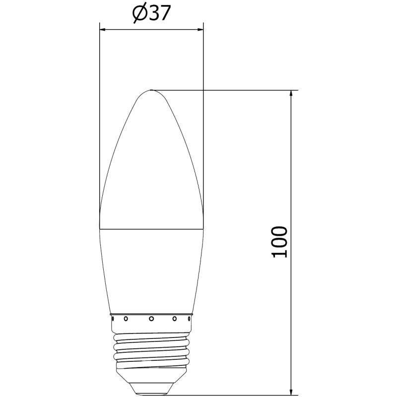 Mexen Nova 10x LED Bulb E27, C37, 5W, Cool - 6500K, 525 lm - L102-E27-0565-01x10