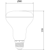 Mexen Nova 10x LED Bulb E27, R80, 12W, Warm - 3000K, 1260 lm - L105-E27-1230-01x10