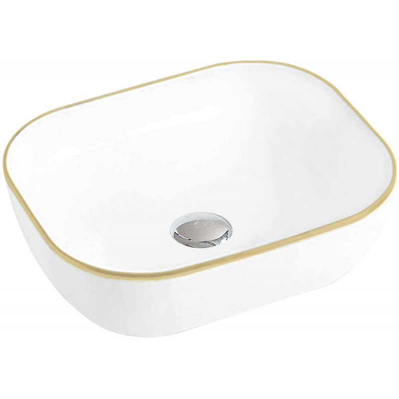 Mexen Mirabel countertop sink 50 x 40 cm, white/gold - 22115005