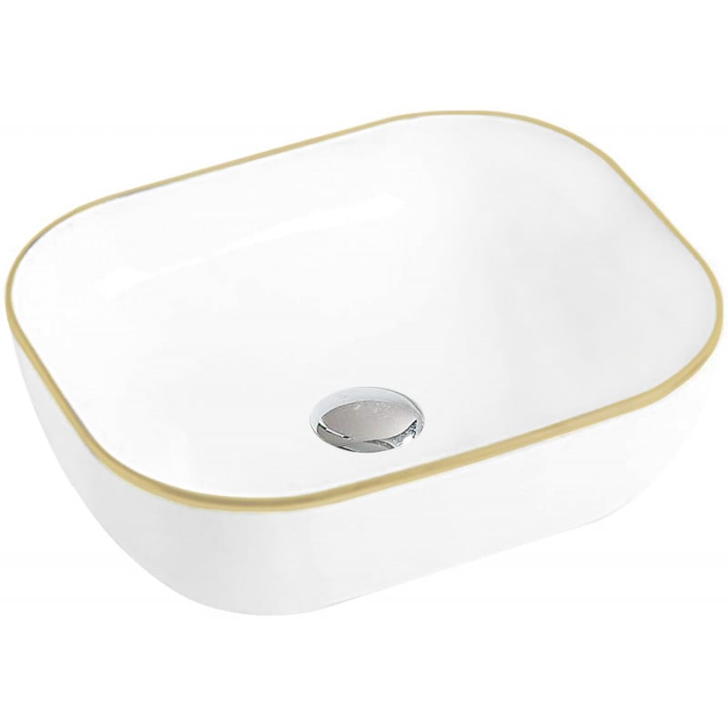 Mexen Mirabel countertop washbasin 50 x 40 cm, White/Gold - 22115005