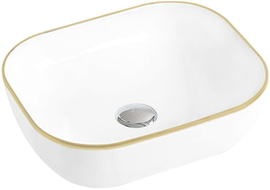 Mexen Mirabel countertop sink 50 x 40 cm, white/gold - 22115005