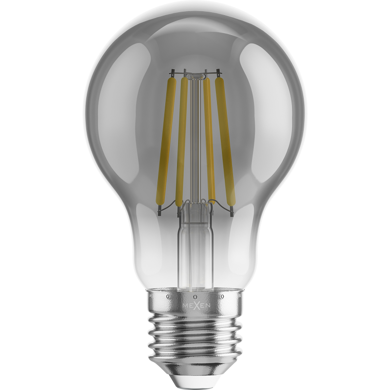 Mexen Vintis 3x LED Filament Bulb E27, A60, 6W, Warm - 2200K, 450 lm, smoke - L150-E27-0622-70x03