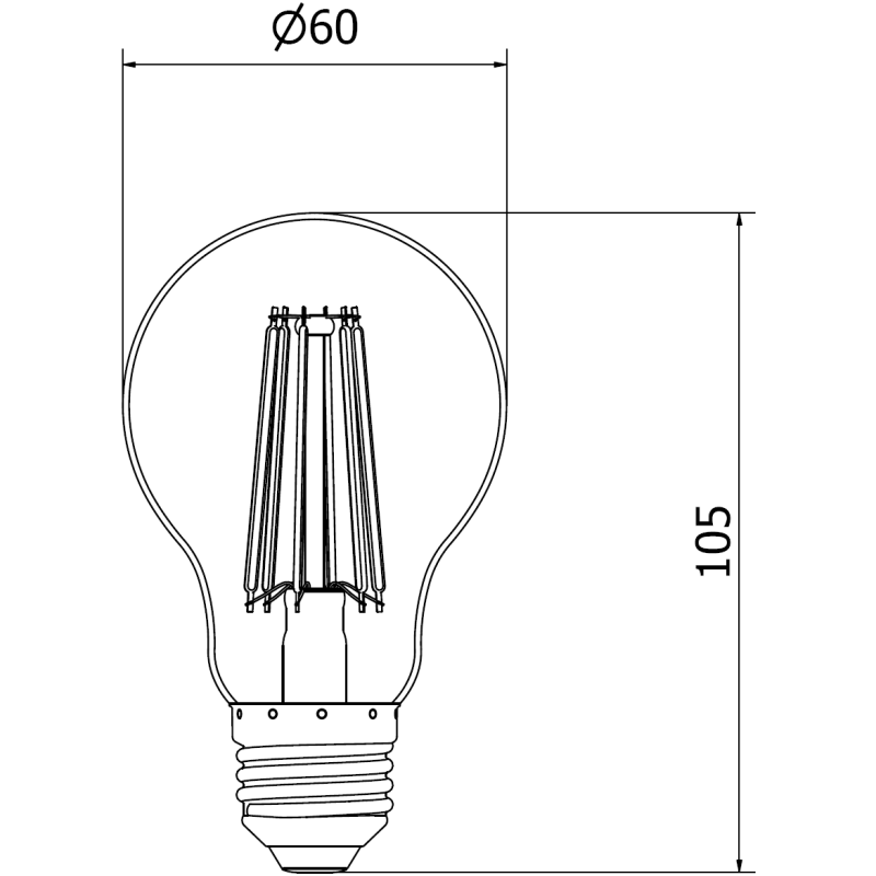 Mexen Vintis 3x LED Filament Bulb E27, A60, 10W, Warm - 2700K, 1320 lm, clear - L150-E27-1027-00x03