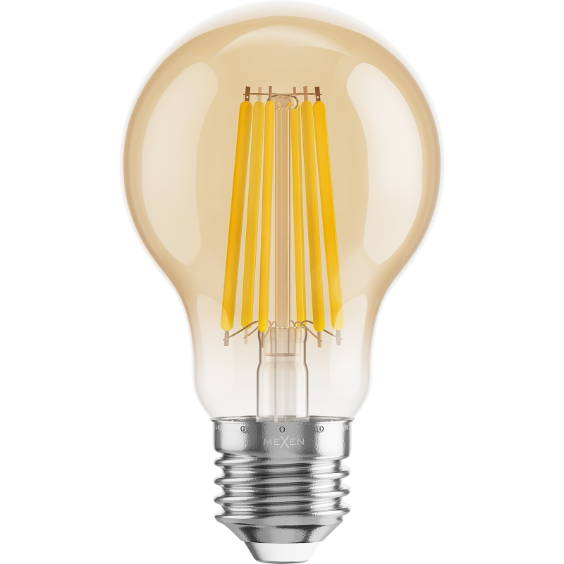 Mexen Vintis 3x LED Filament Bulb E27, A60, 12W, Warm - 2700K, 1125 lm, amber - L150-E27-1227-50x03