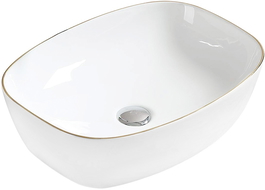 Mexen Lita countertop washbasin 49 x 37 cm, White/Gold - 22124905