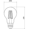 Mexen Vintis 6x LED Filament Bulb E27, A60, 6W, Warm - 2700K, 600 lm, amber - L150-E27-0627-50x06
