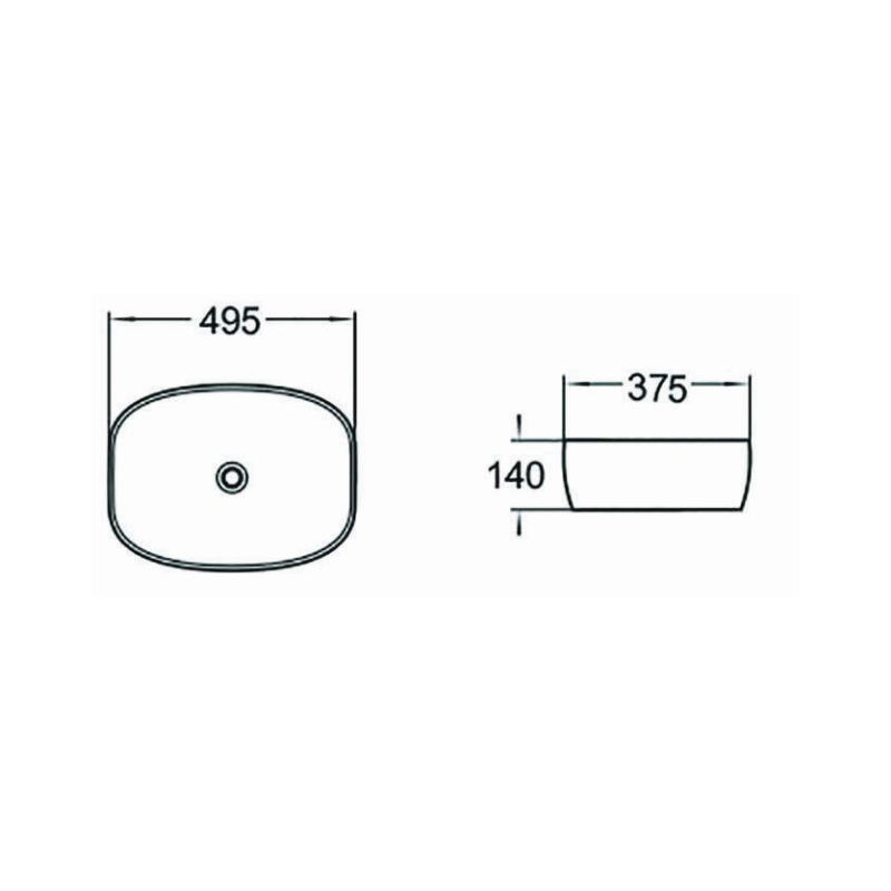 Mexen Lita countertop sink 49 x 37 cm, white/black - 22124907