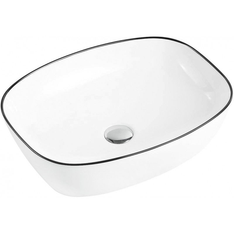 Mexen Lita countertop washbasin 49 x 37 cm, White/Black - 22124907