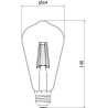 Mexen Vintis 6x LED Filament Bulb E27, ST64, 6W, Warm - 2200K, 720 lm, clear - L152-E27-0622-00x06