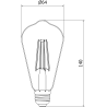 Mexen Vintis 10x LED Filament Bulb E27, ST64, 8W, Neutral - 4000K, 1055 lm, clear - L152-E27-0840-00x10