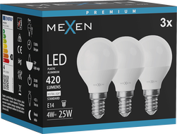 Mexen Nova 3x LED Bulb E14, G45, 4W, Neutral - 4000K, 420 lm - L101-E14-0440-01x03