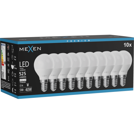 Mexen Nova 10x LED Bulb E14, G45, 5W, Neutral - 4000K, 525 lm - L101-E14-0540-01x10