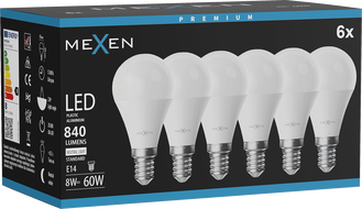 Mexen Nova 6x LED Bulb E14, G45, 8W, Neutral - 4000K, 840 lm - L101-E14-0840-01x06